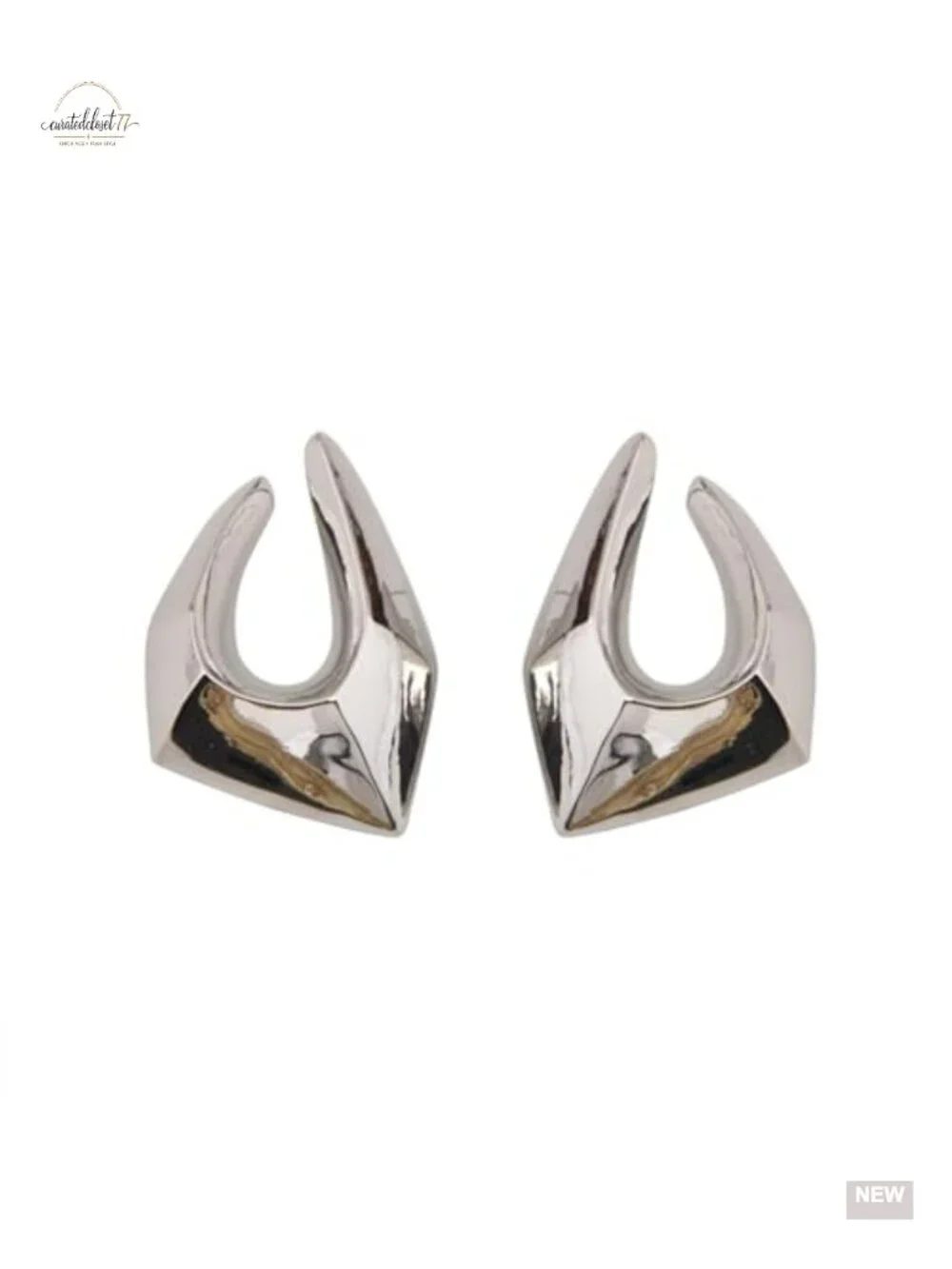 Big Gold Plated Statement Earrings Chunky Irregular Geometric Drop Dangle